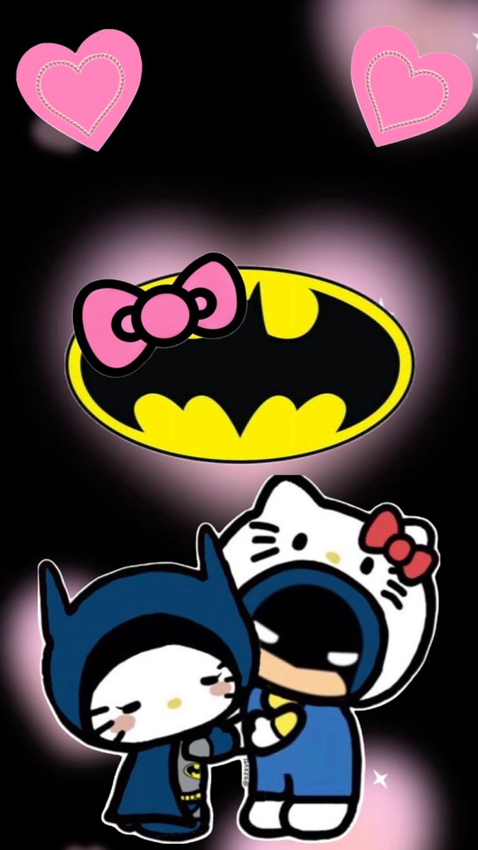 Hello Kitty x Batman. Hello kitty colouring pages, Hello kitty coloring, Hello kitty