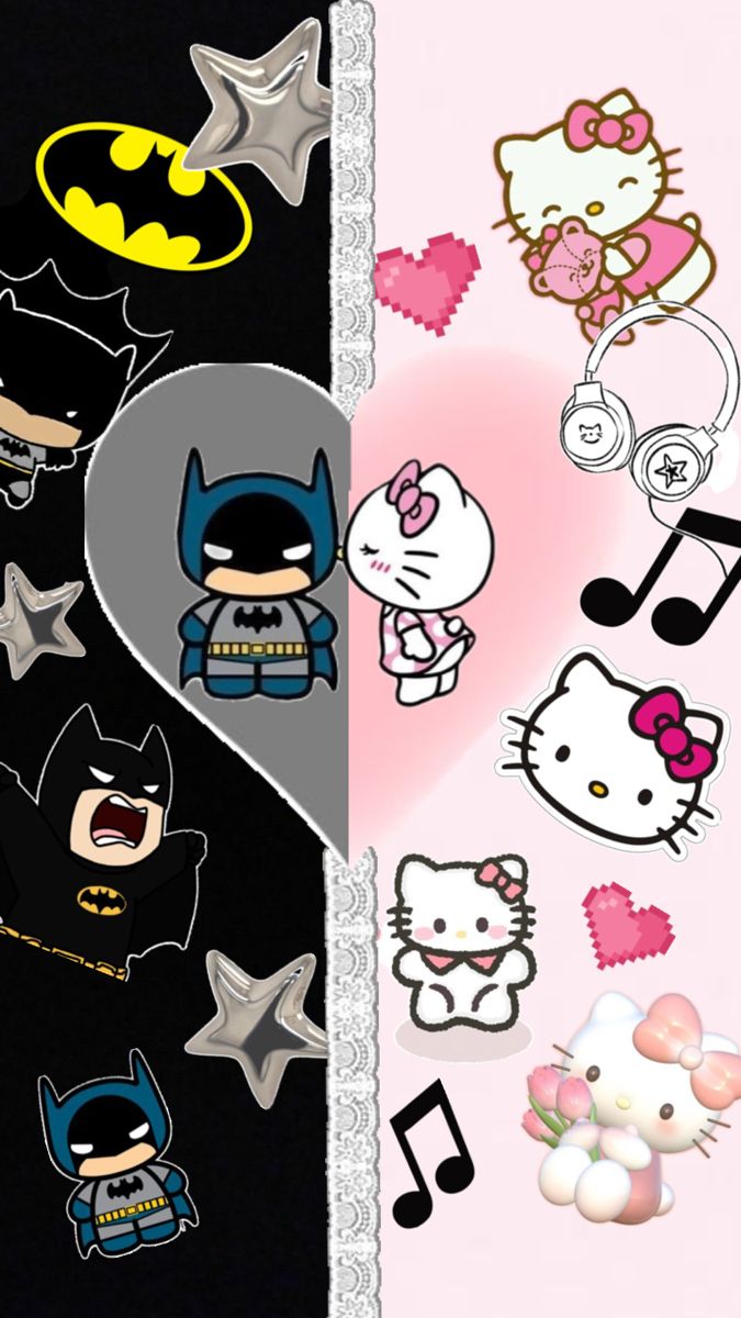 Batman x Hello Kitty. Hintergrund iphone, Anime hintergrundbilder, Hintergrundbilder
