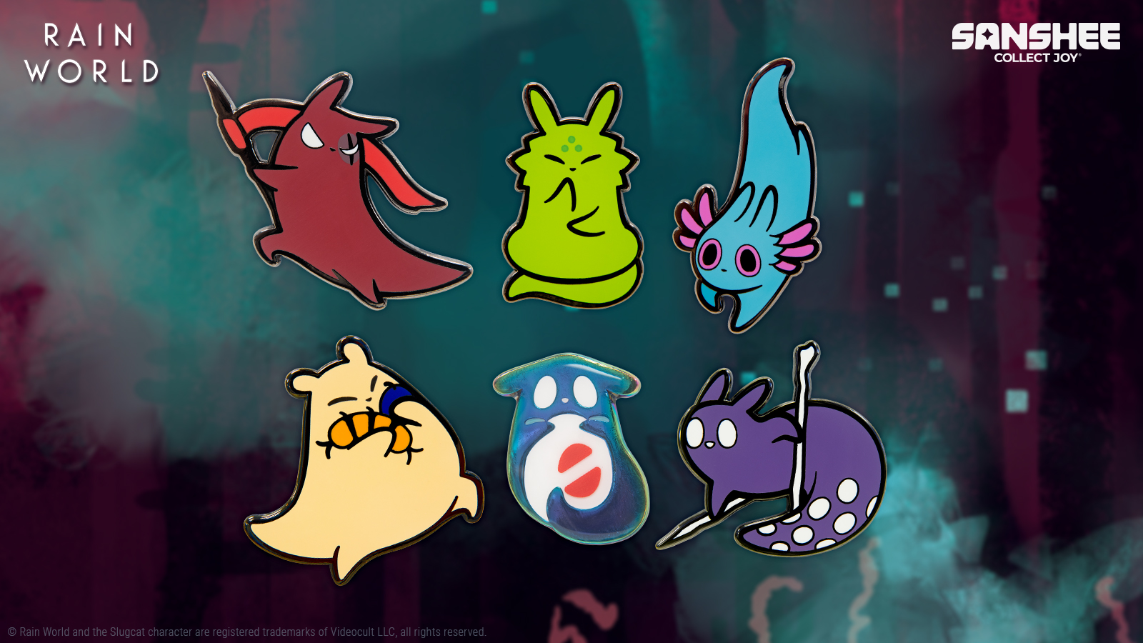 Sanshee #RainWorld Slugcat pins are ready to accompany the brave and the bold on their adventures. Get yours today! Though, maybe don't mention it to Spearmaster. We've been trying