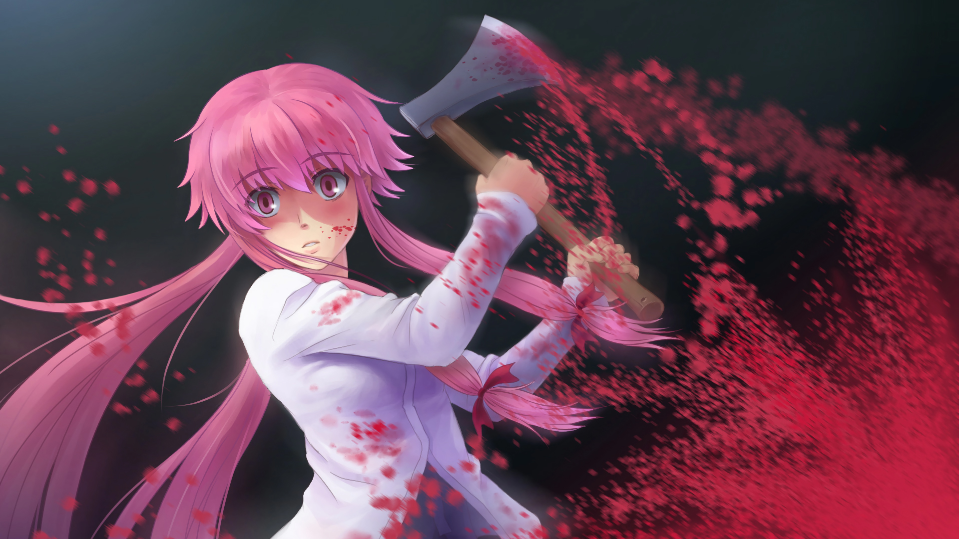 Yuno Gasai in Action Nikki HD Wallpaper by 無敵大囧蟹