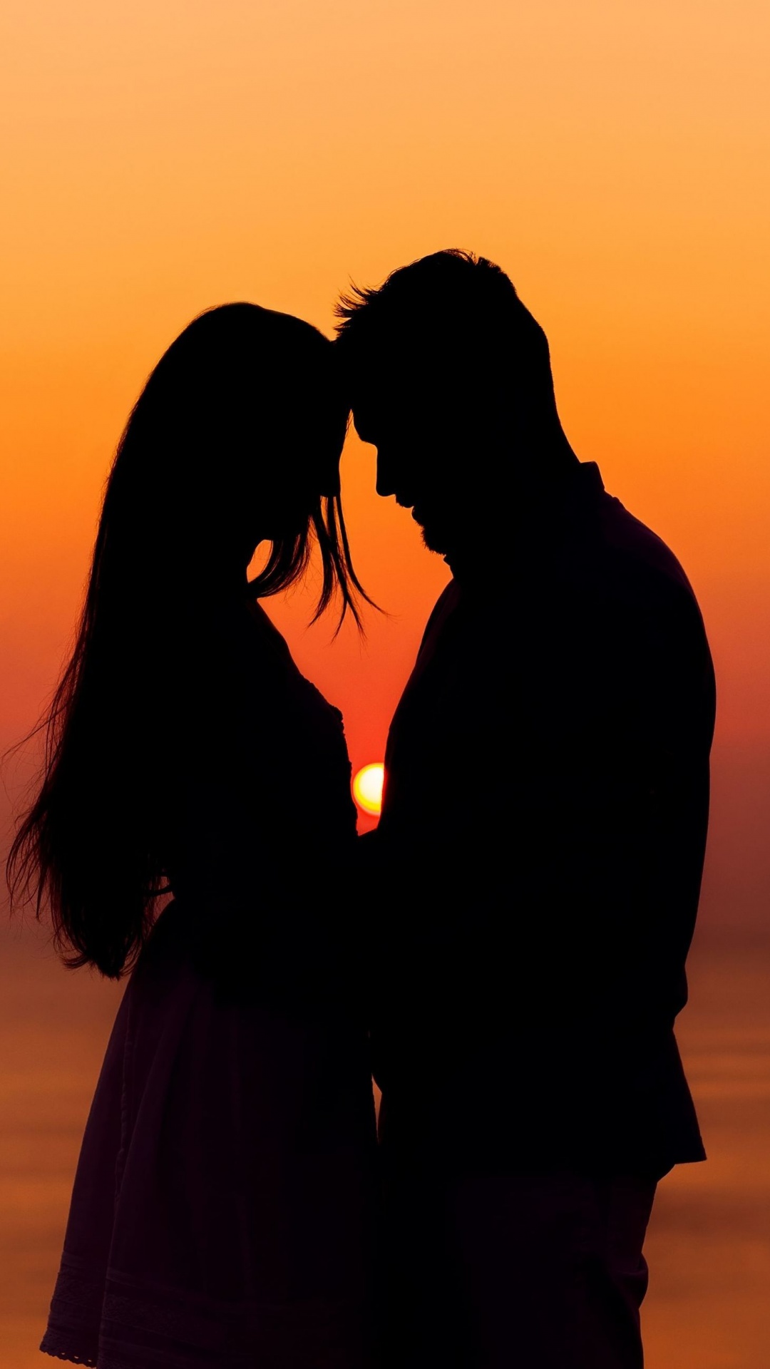 Sunset Wallpaper 4K, Couple, Silhouette, Romantic
