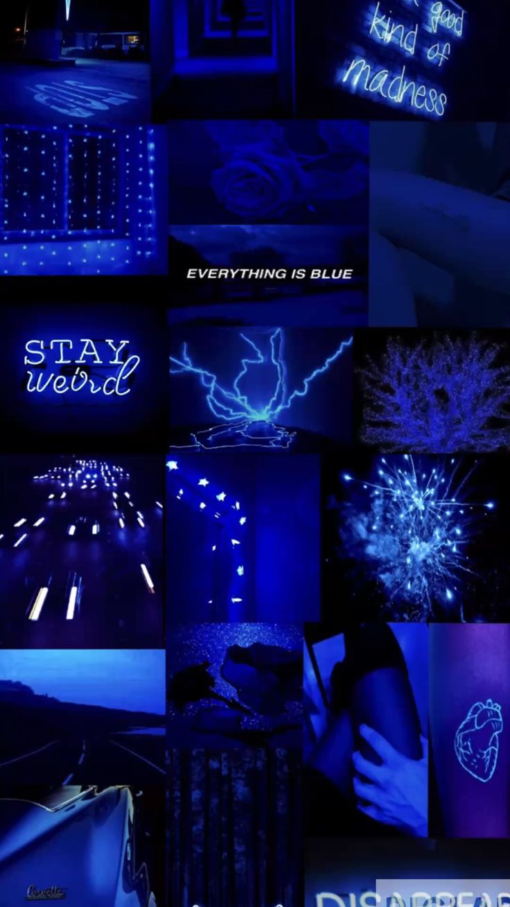 dark blue aesthetic collage