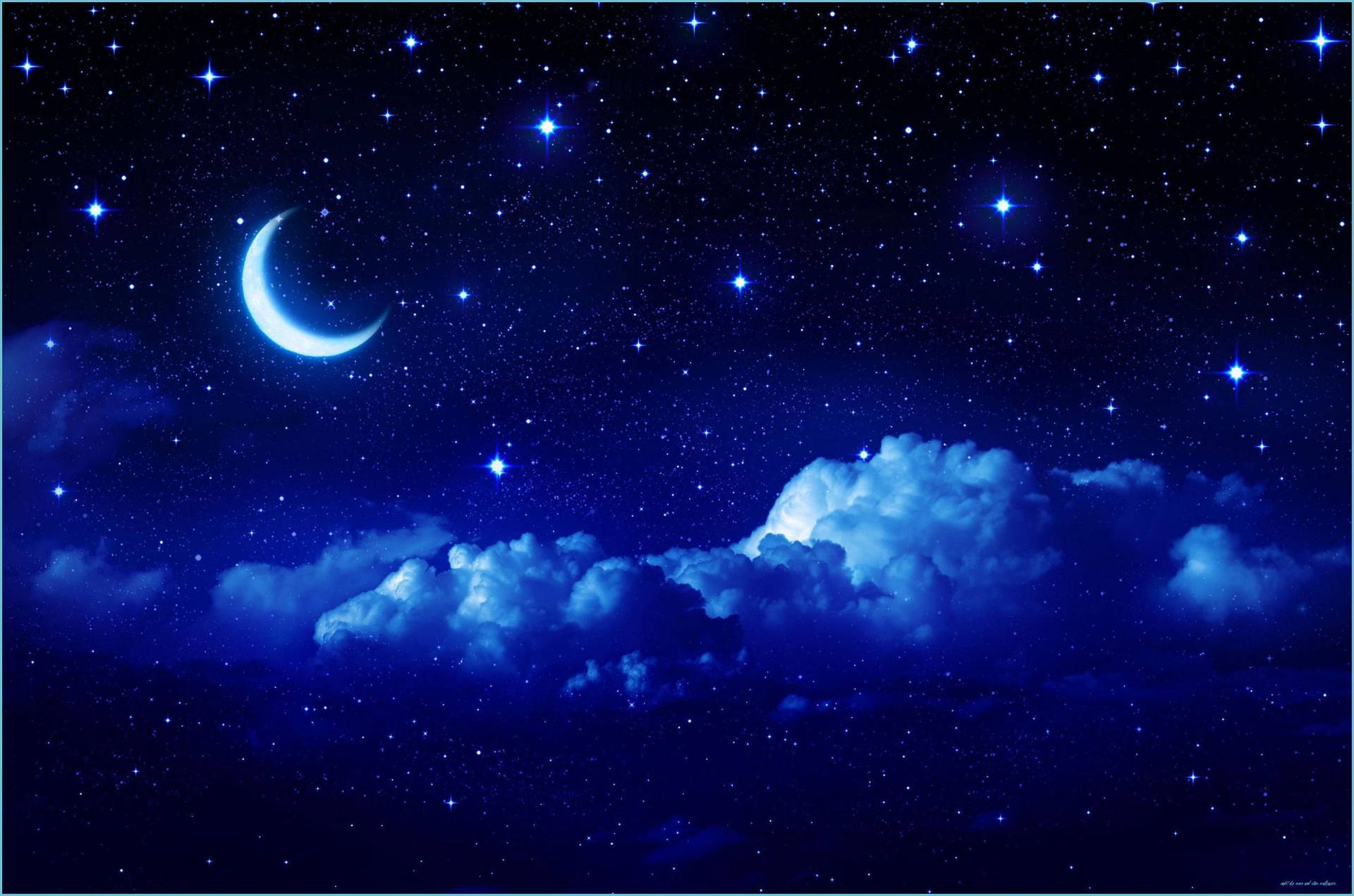 Download Dark Blue Aesthetic Sky At Night Wallpaper