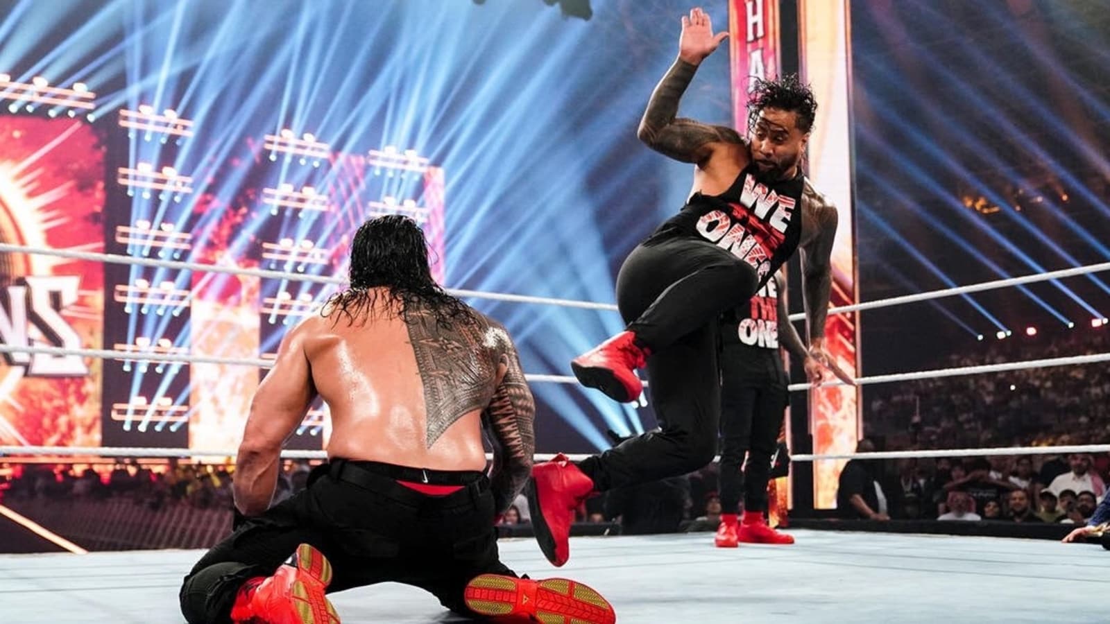 Damn': Jey Uso reacts to brother's attack on Roman Reigns at WWE Night of Champions 2023