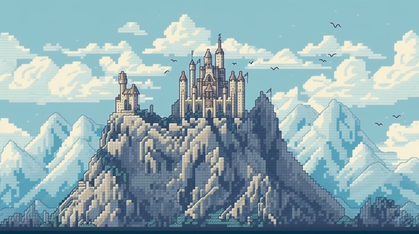 Castle Themed 2D RPG Pixel Art Background. Castle Pixel Art. Background Art