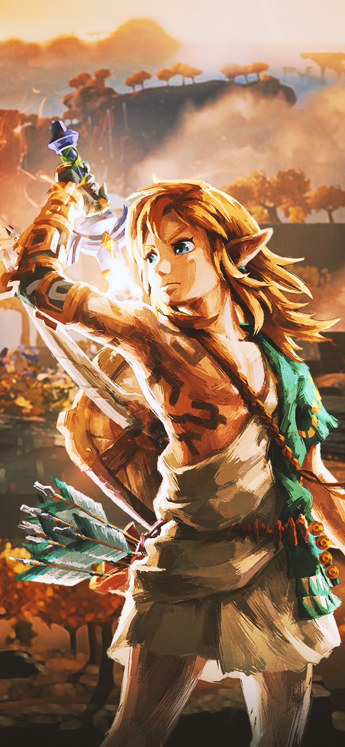 TotK Mobile Backrounds of Link, Zelda, Ganondorf