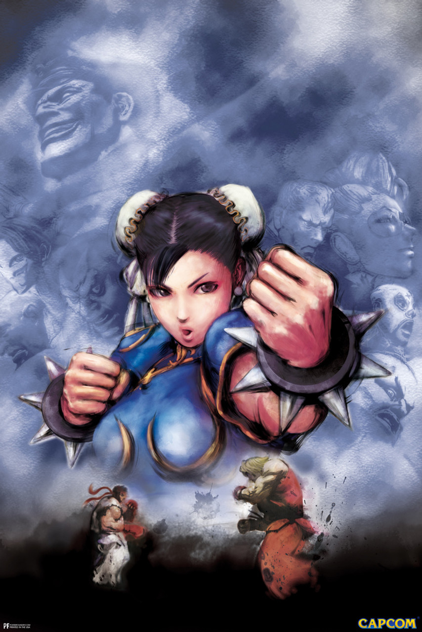 Street Fighter Chun Li Art CAPCOM Video Game Merchandise Gamer Classic Fighting Cool Wall Art Print Poster 12x18