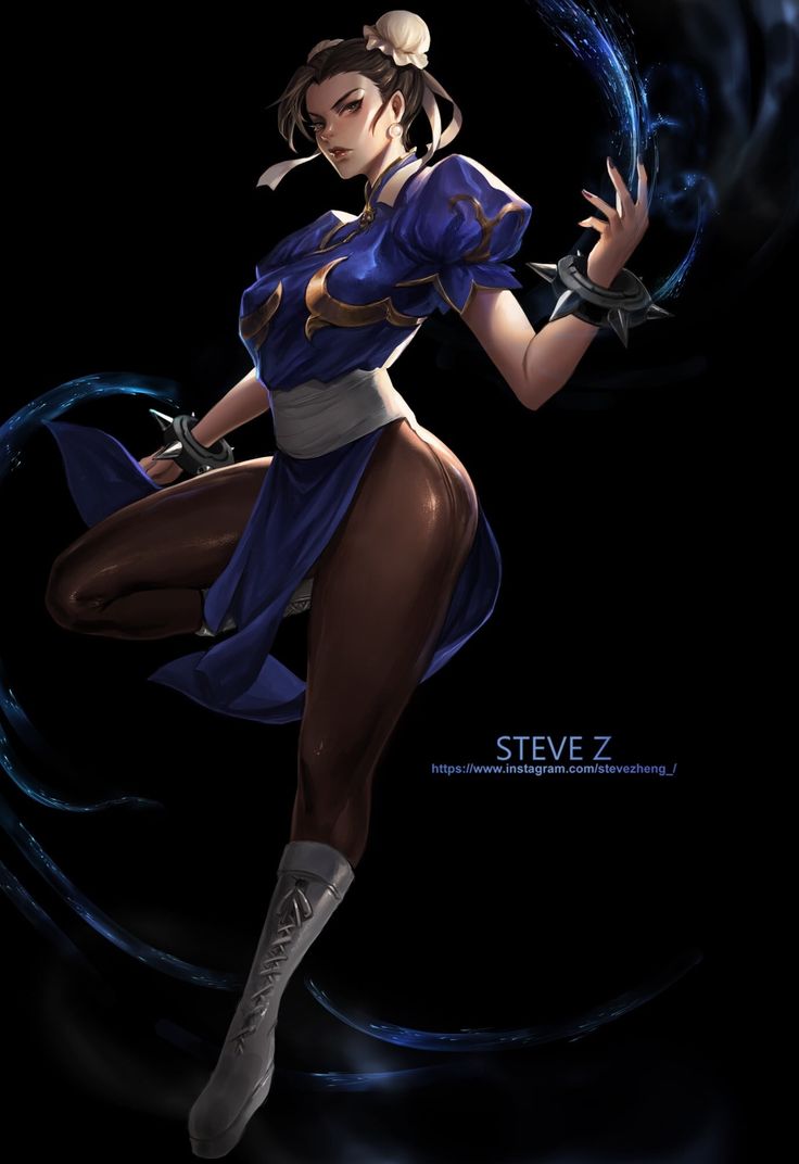 HD wallpaper: Chun Li by Steve Z illustration, women, Street Fighter, brunette