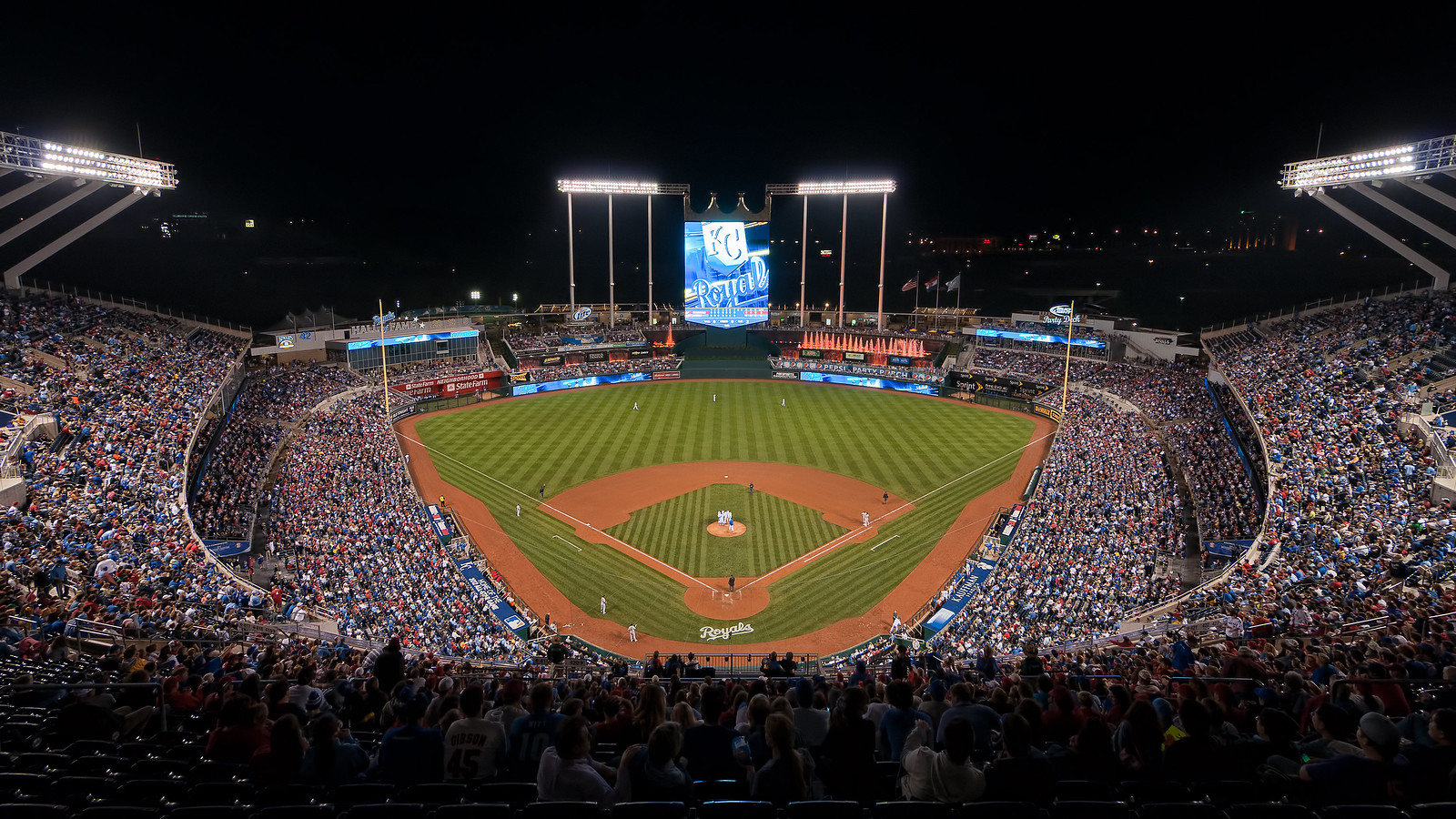 Kauffman Stadium at Night (DSC_1981a_WIDE). Kauffman Stadiu