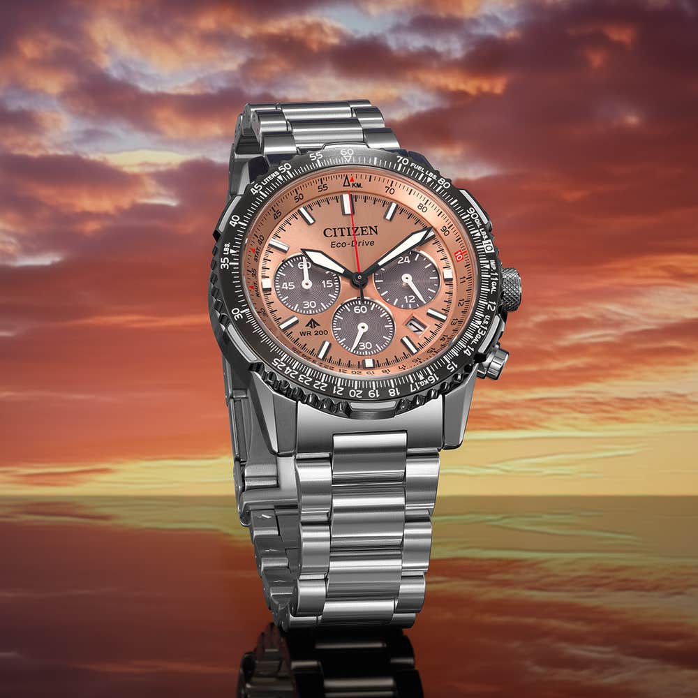 Promaster Air Navihawk' Silver Tone Stainless Steel Bracelet With Salmon Dial. CA4664 60X. Citizen Watch UK