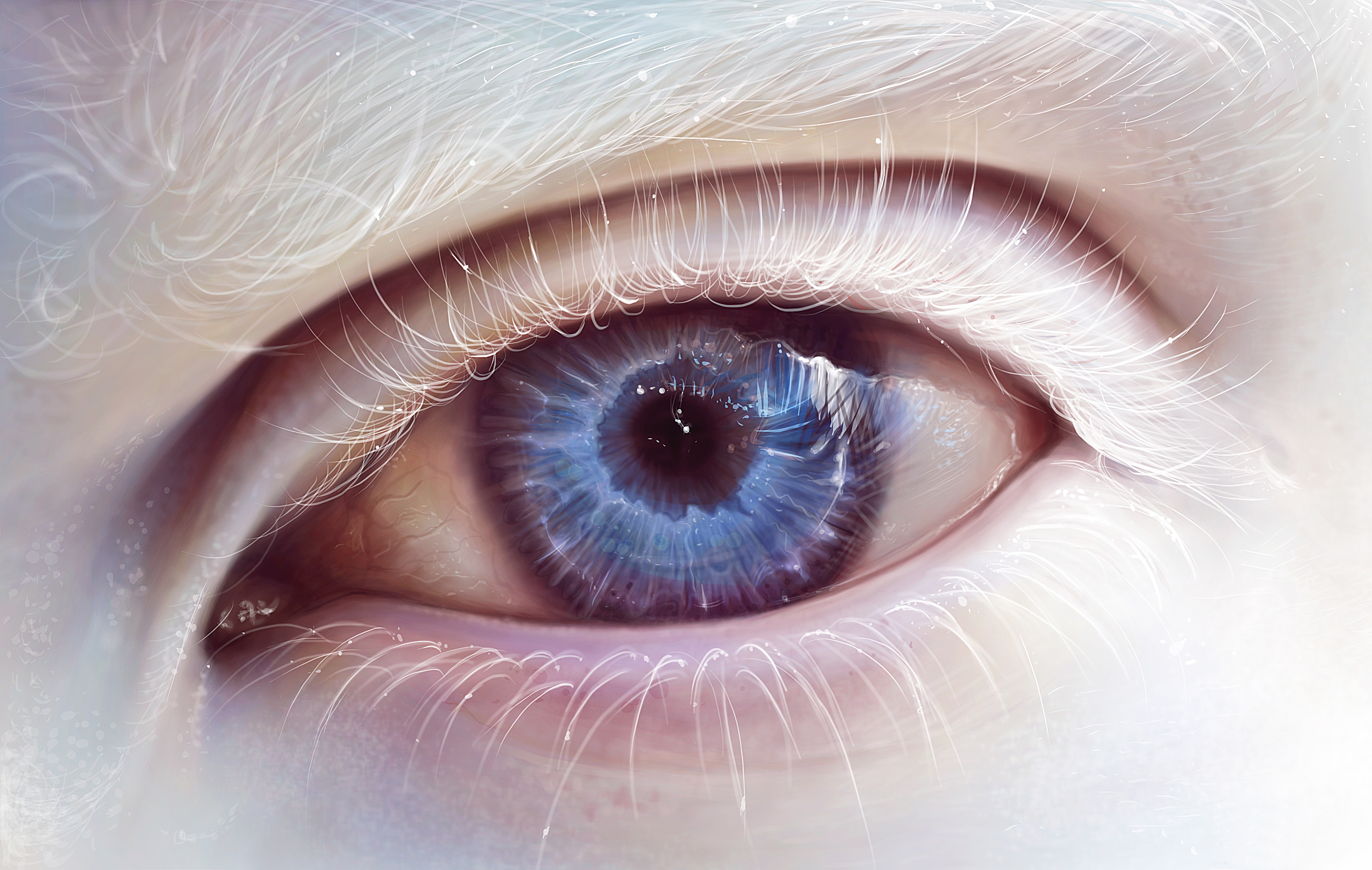 Wallpaper eyes, eyelashes, art, albino for mobile and desktop, section живопись, resolution 3055x1938