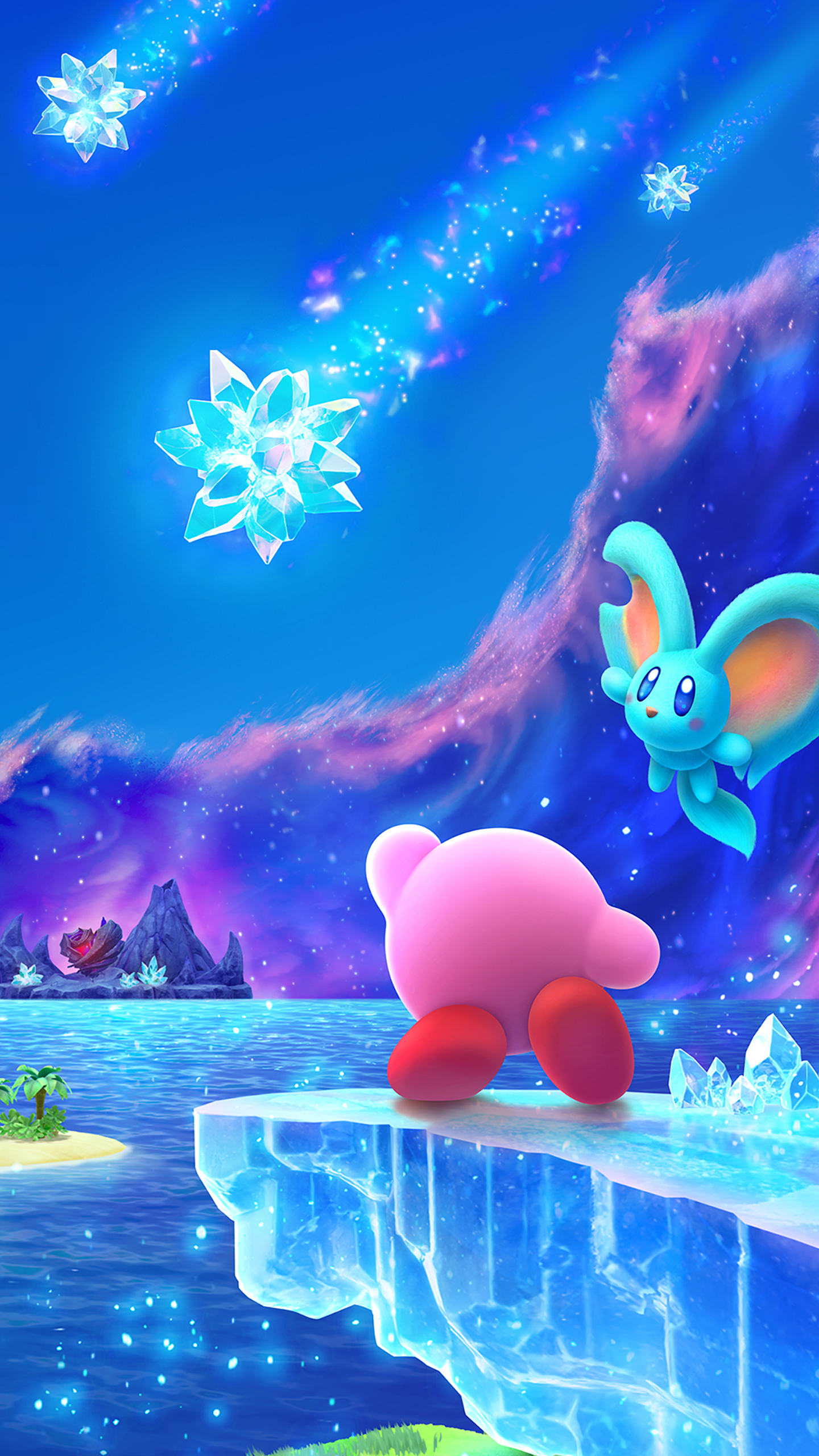 Kirby Star Crossed World Artwork Wallpaper With Monocle