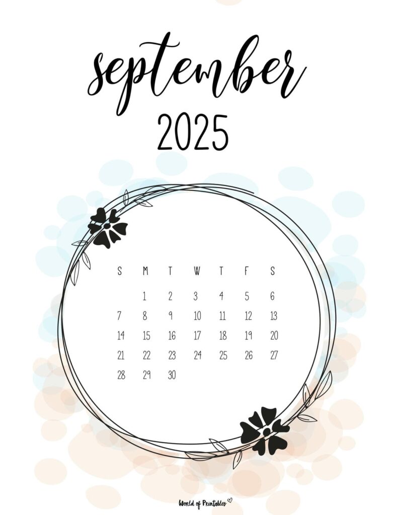 Free Printable September 2025 Calendars