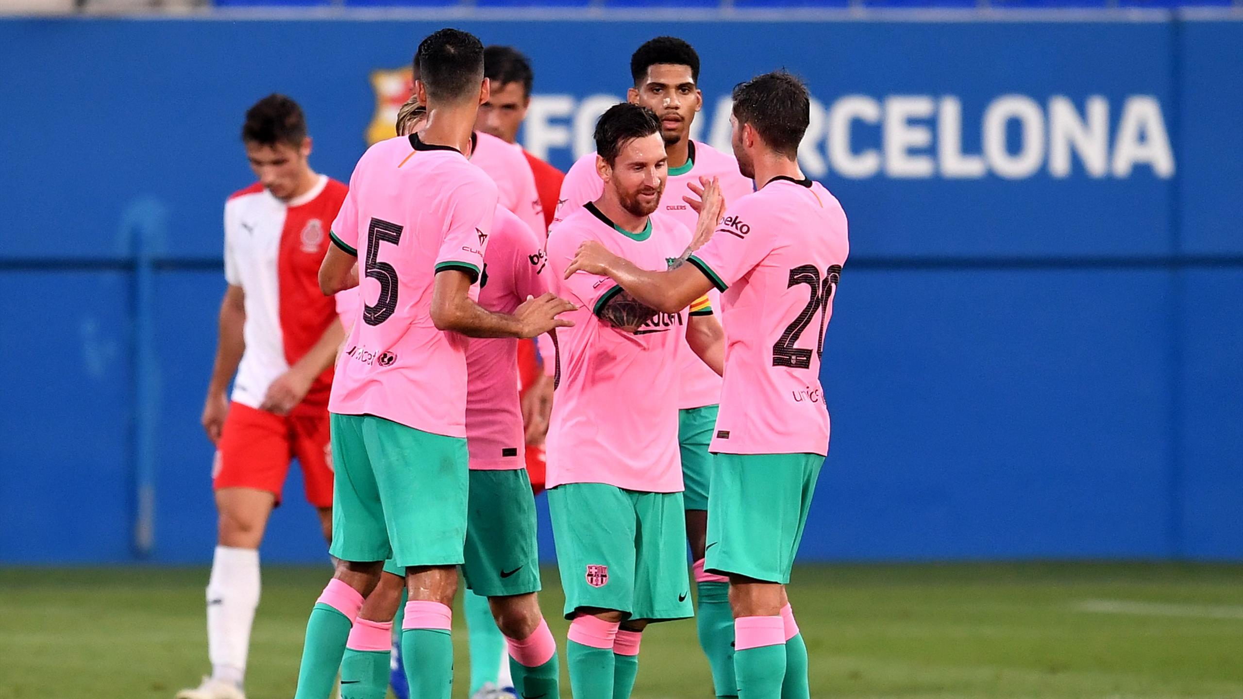 Watch Lionel Messi score wonderful goal in new Barcelona pink third kit against Girona