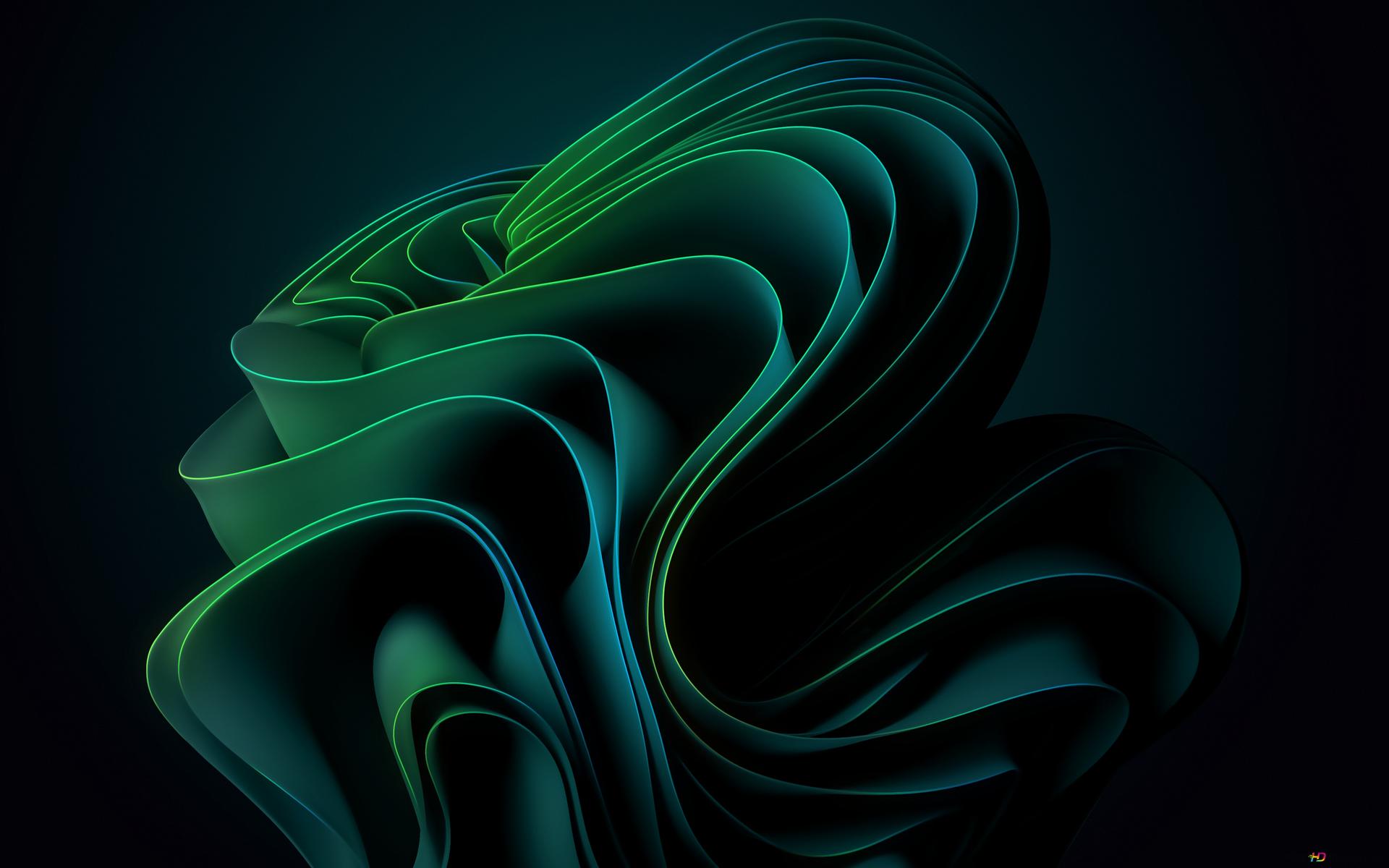 Windows 11 green 2K wallpaper download