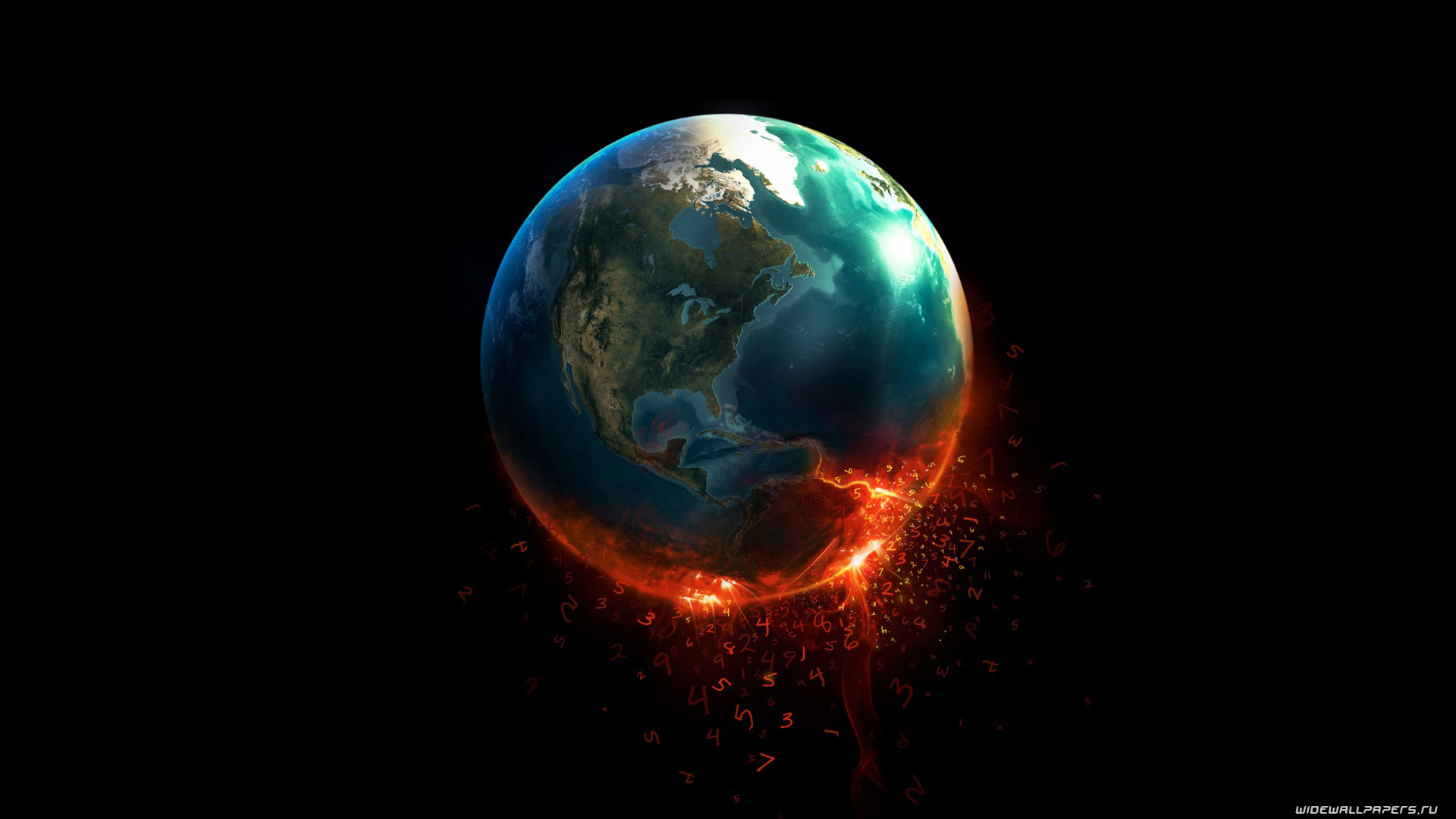 Burning Earth on black wallpaper Desktop wallpaper 1280x1024