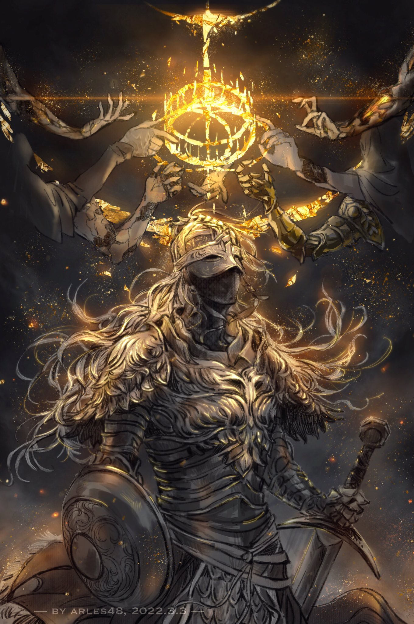Argiphon - [coronation] “Rise, Tarnished, rise and become the Elden Lord.” #ELDENRING #EldenRingFanart #Eldenlord #art #fanart #illustrationart #illustration #digitalart #digitalillustration
