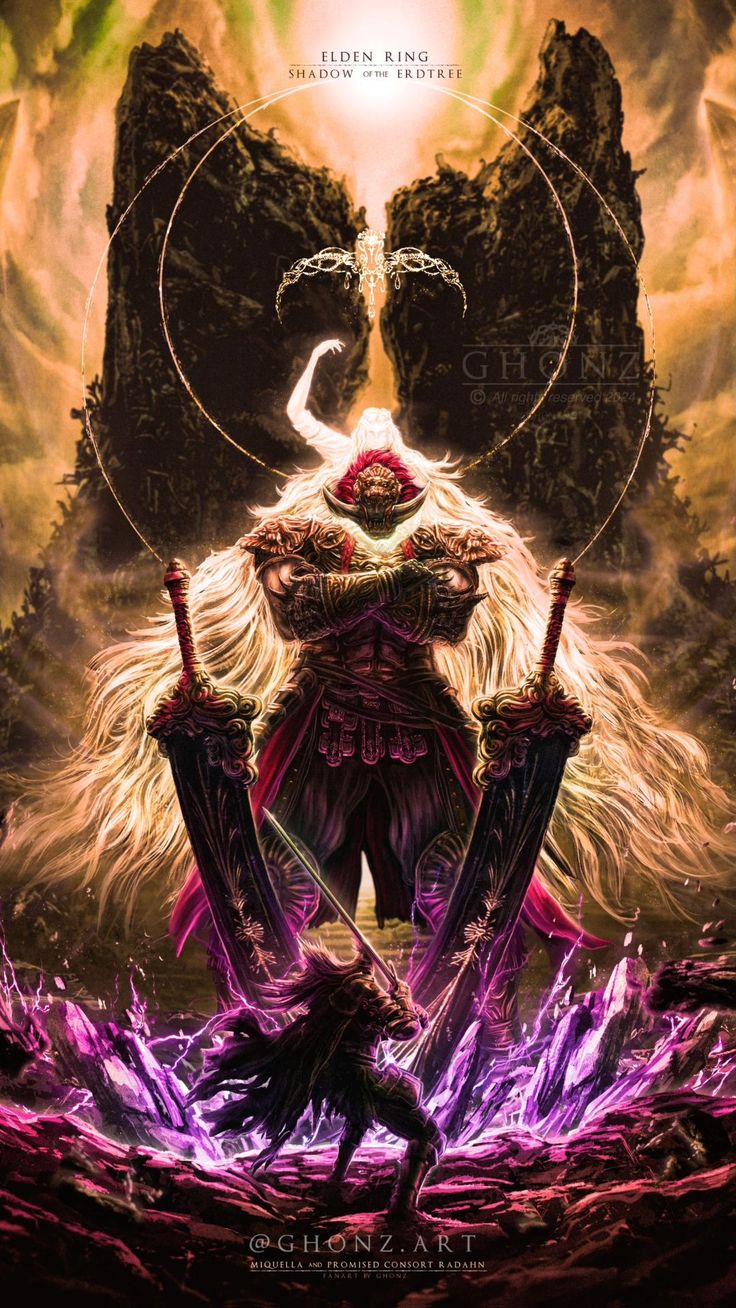 Miquella & Promised Consort Radahn. Dark souls art, Soul art, Dark souls artwork