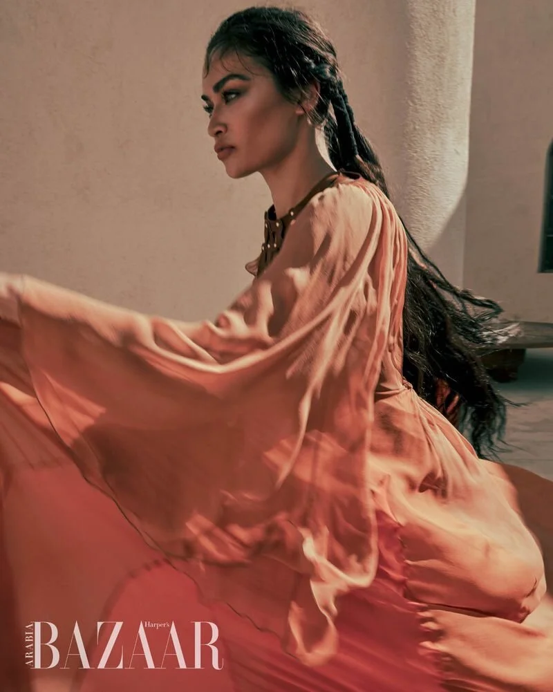Shanina Shaik's Regal Glam Harper's Bazaar Arabia Greg Swales