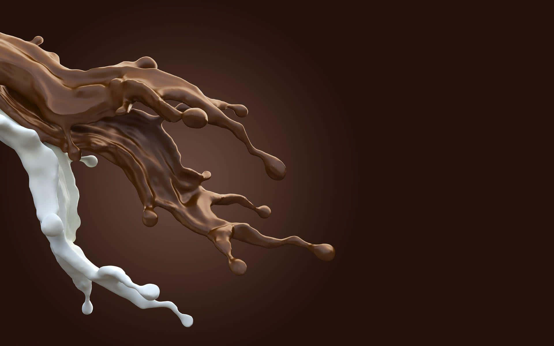 Download A Chocolate Splash On A Dark Background