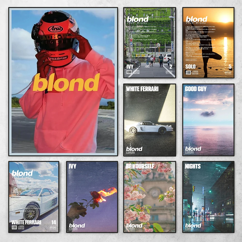 Hip Hop Rapper Star Singer Poster F Frank Ocean Blonde Band Music Album Cover Canvas Painting Wall Art Living Room Home Decor