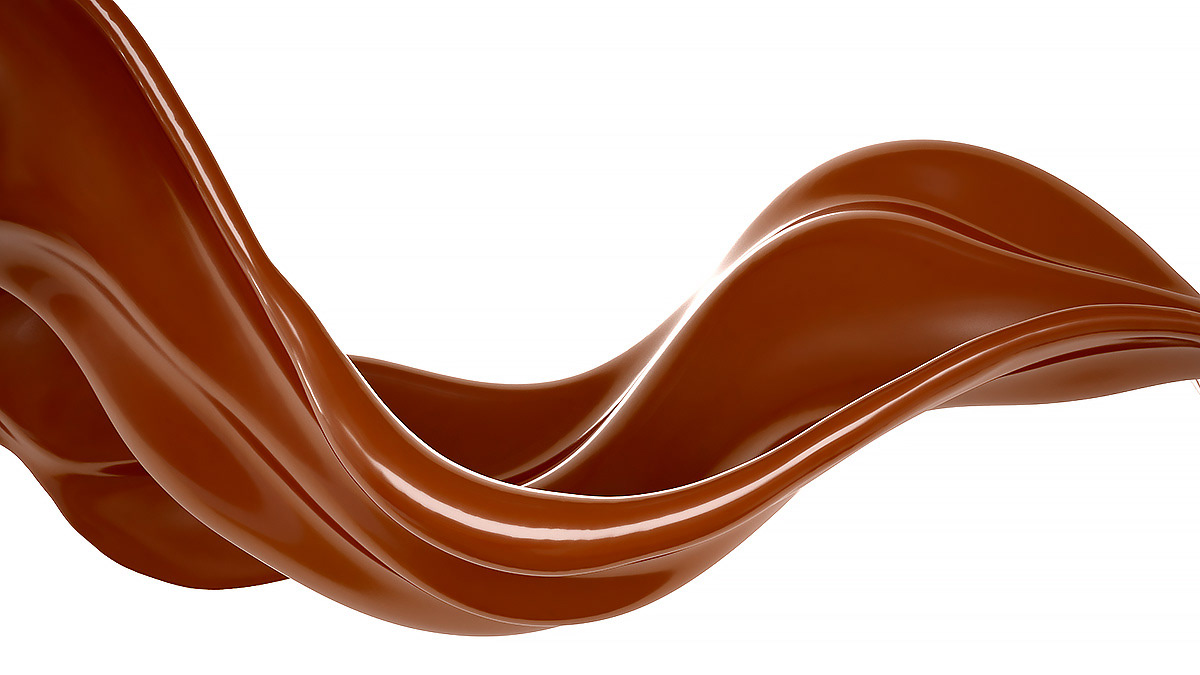 Chocolate splash isolated on a white background. Image - Behance