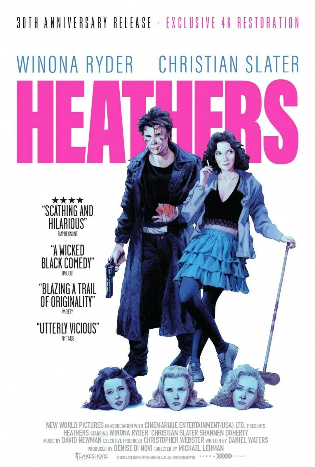 HEATHERS Movie Art Silk Poster Print Inches 80s Decor for Bedroom, Living Room, and More