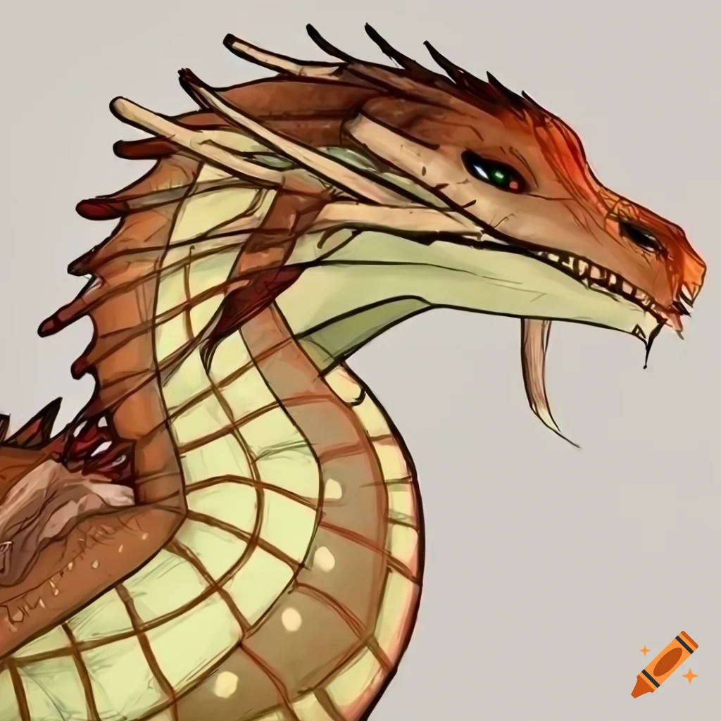 Wings of fire dragon sandwing sand dragon sketchy drawing on Craiyon