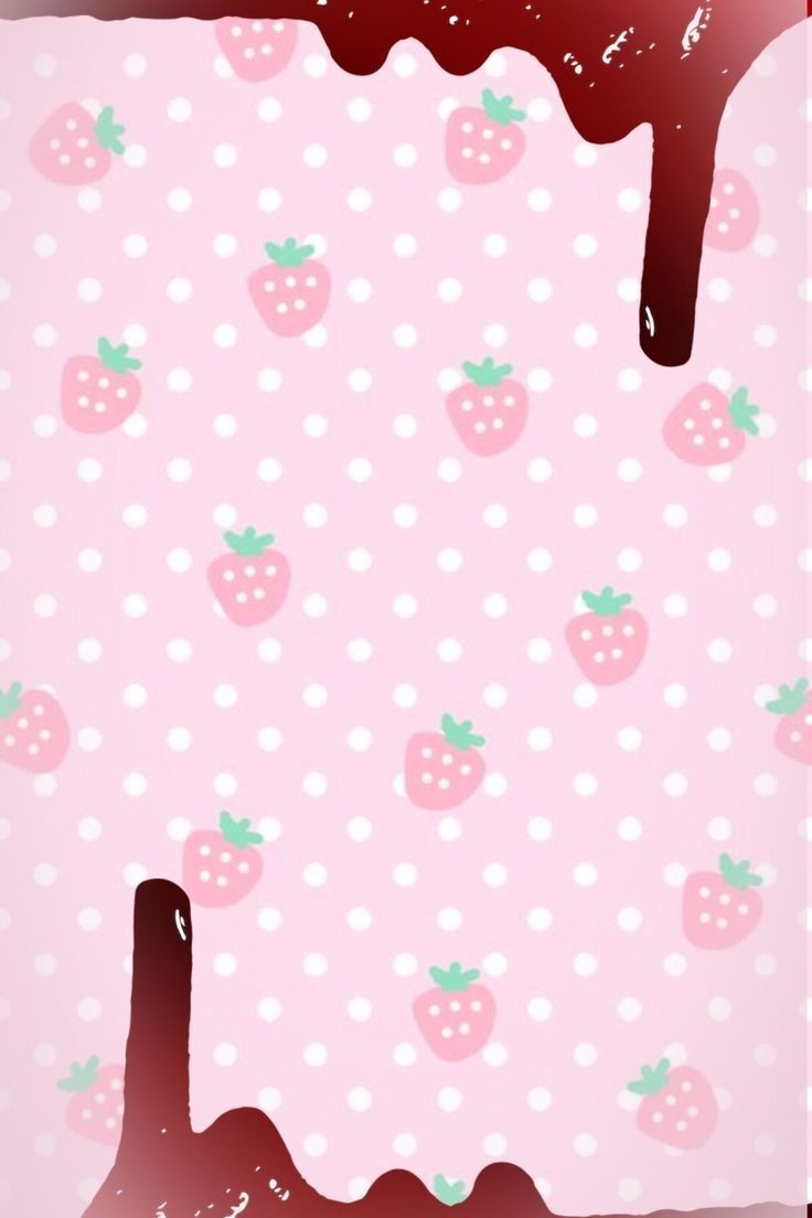 Cute Kawaii Strawberry Wallpaper