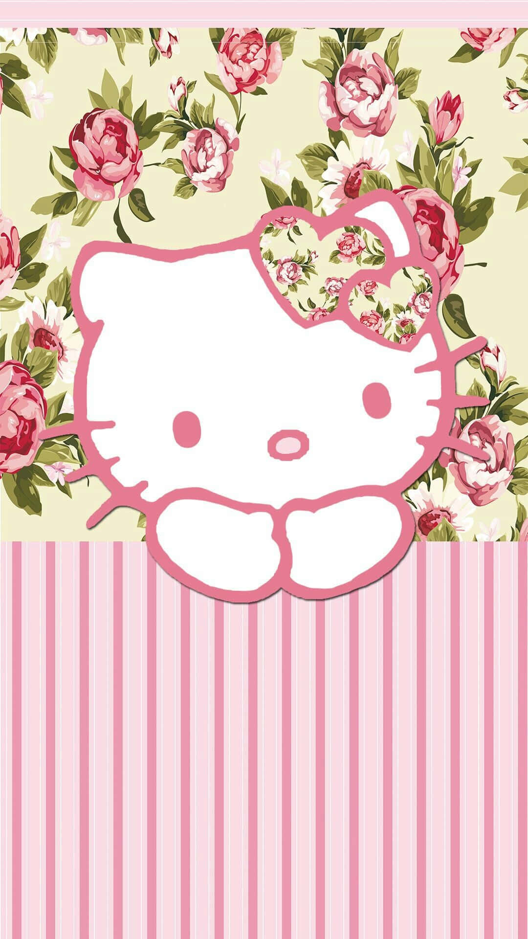 Download Hello Kitty Floral Background Wallpaper