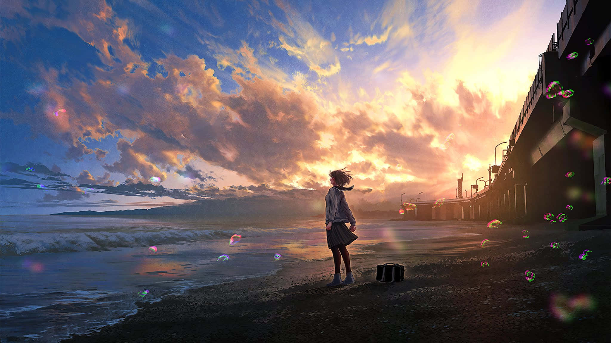 Anime Sunset Background