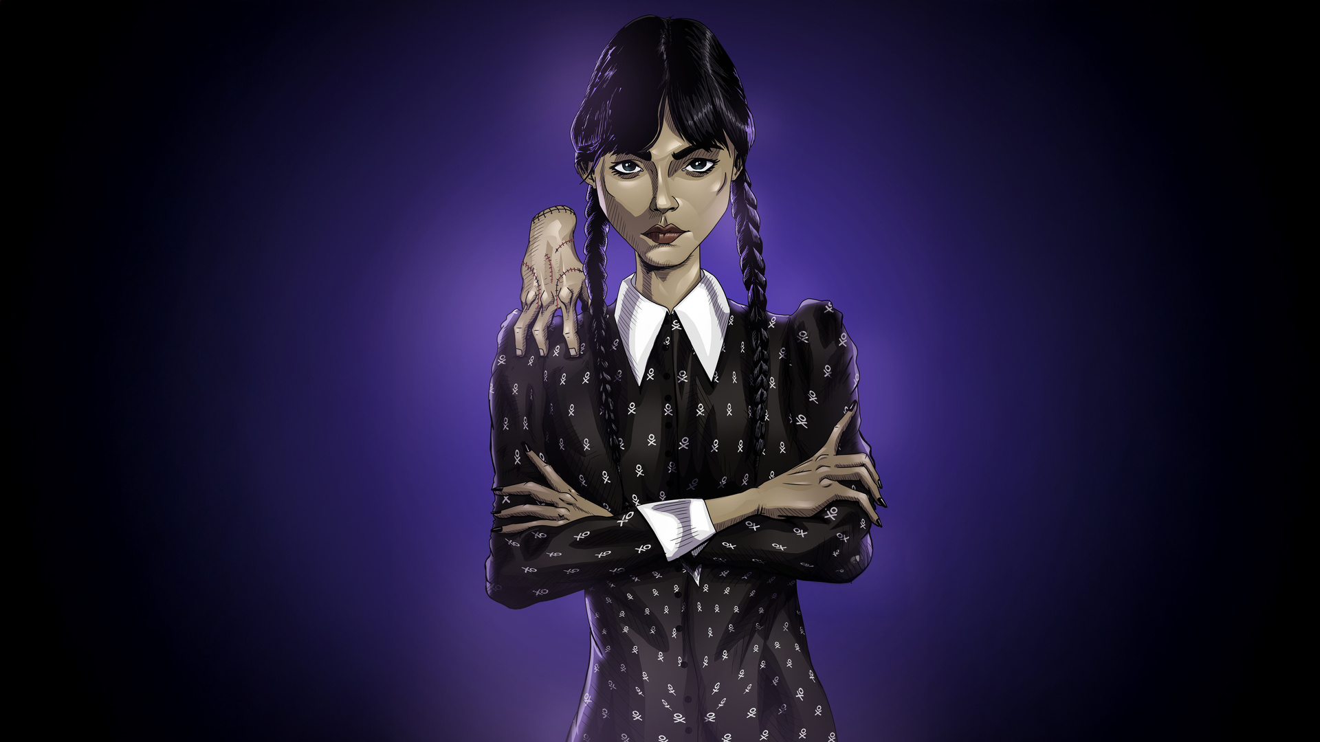 Wednesday Addams With Thing Laptop Full HD 1080P , HD 4k Wallpaper Image, Background, Photos and Picture