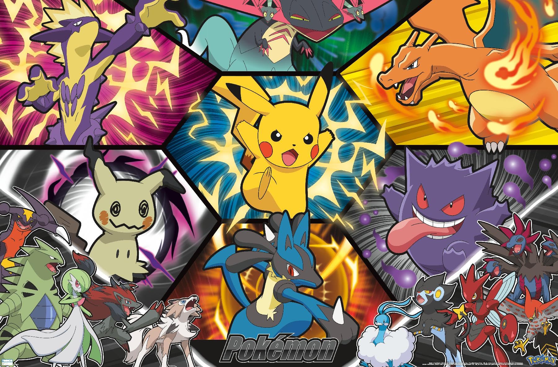 Trends International Pokémon: Battle Art Wall Poster, 34L x 22.4W, Unframed Version: Posters & Prints