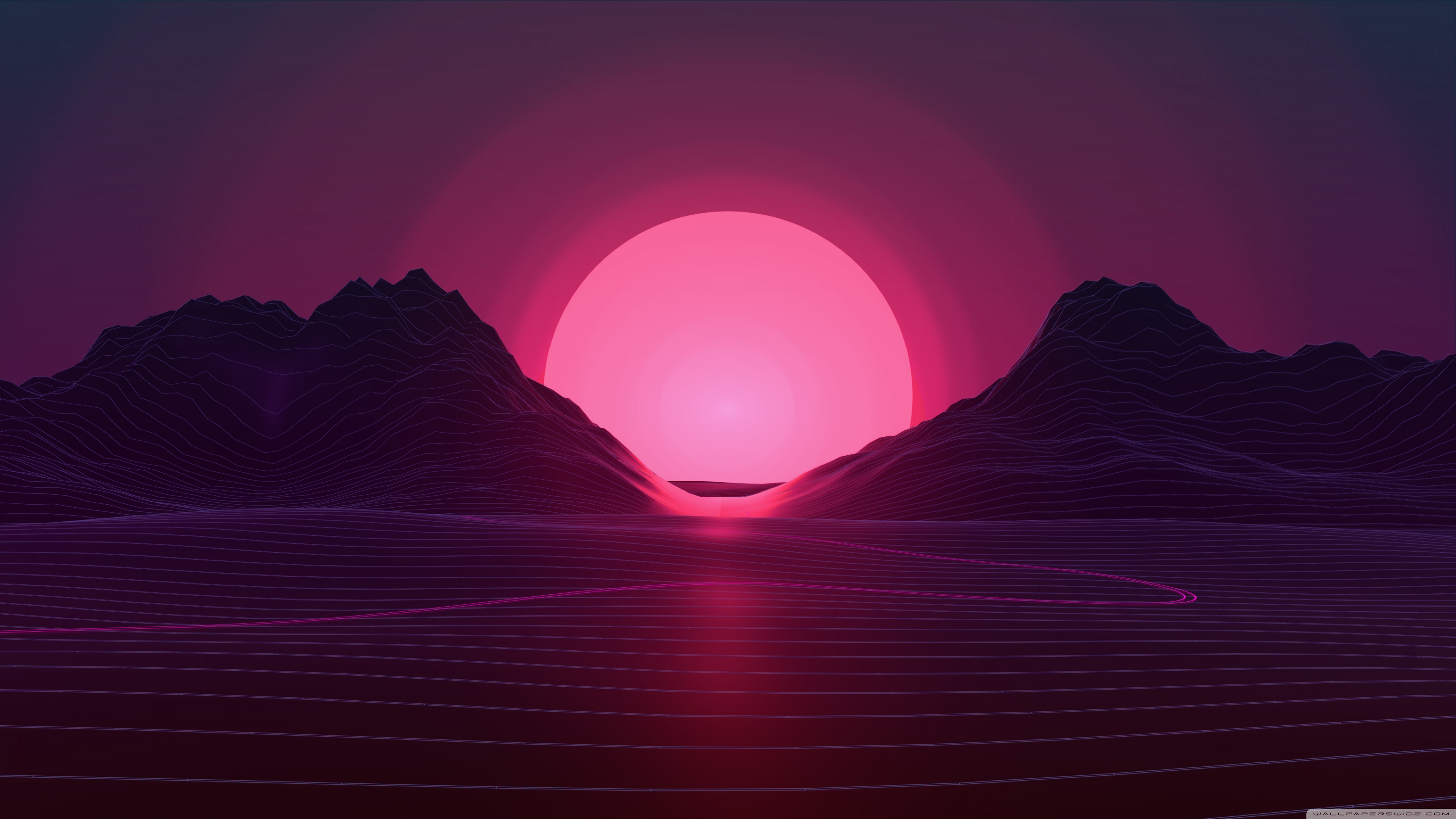 Synthwave Background 4K UHD Wallpaper for UltraHD Desktop and TV, Widescreen and UltraWide Display, Dual and Triple Monitor, Smartphone and Tablet Devices