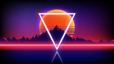 Retrowave Synthwave Abstract Sunset Wallpaper 4K 8K HD PC k