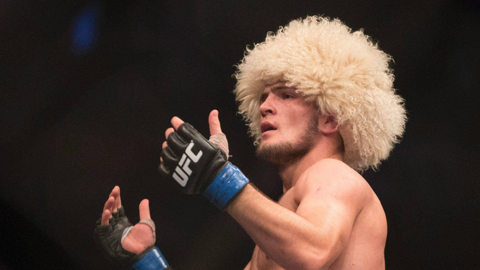 Download Khabib Nurmagomedov Papakha Fight Wallpaper