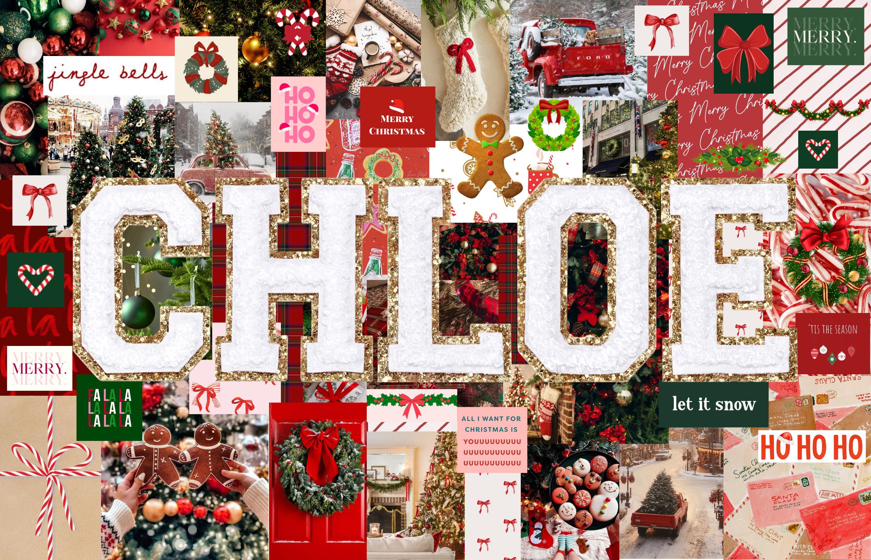 Custom Christmas Monogram Preppy Desktop Wallpaper Collage