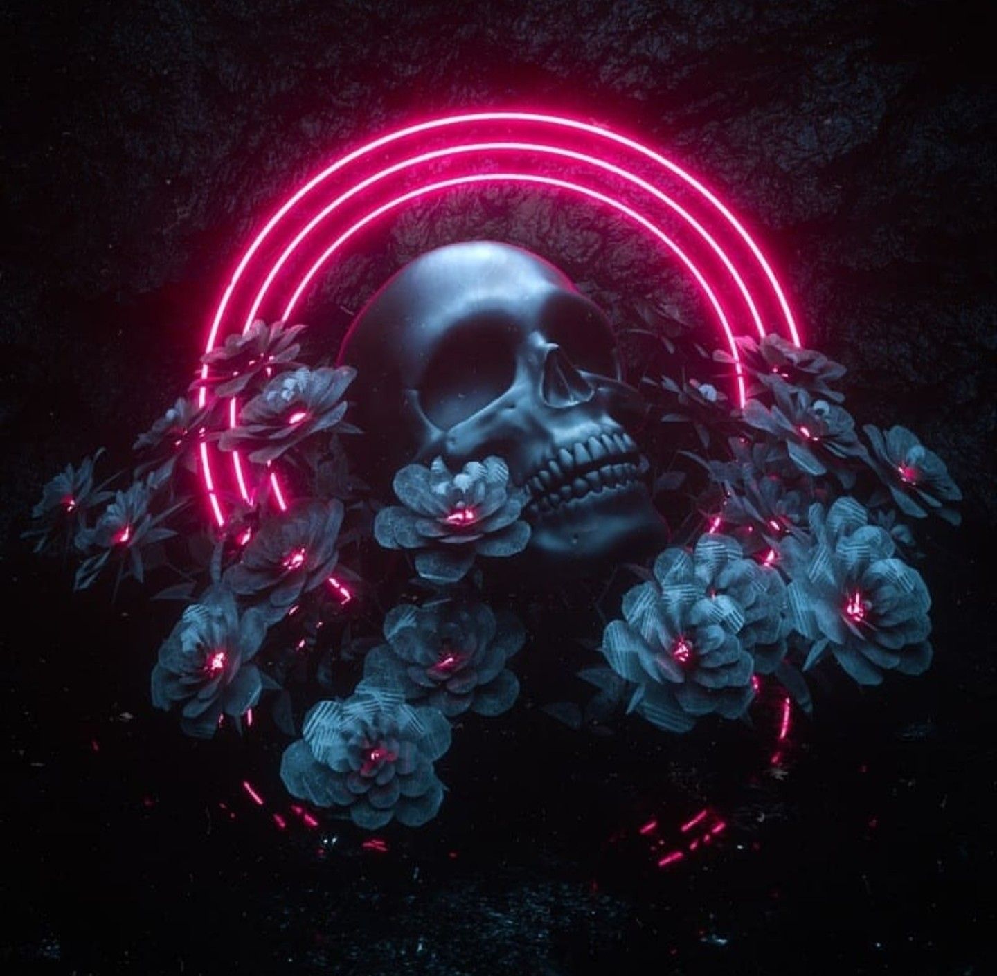 Neon Skull Wallpaper, HD Neon Skull Background on WallpaperBat
