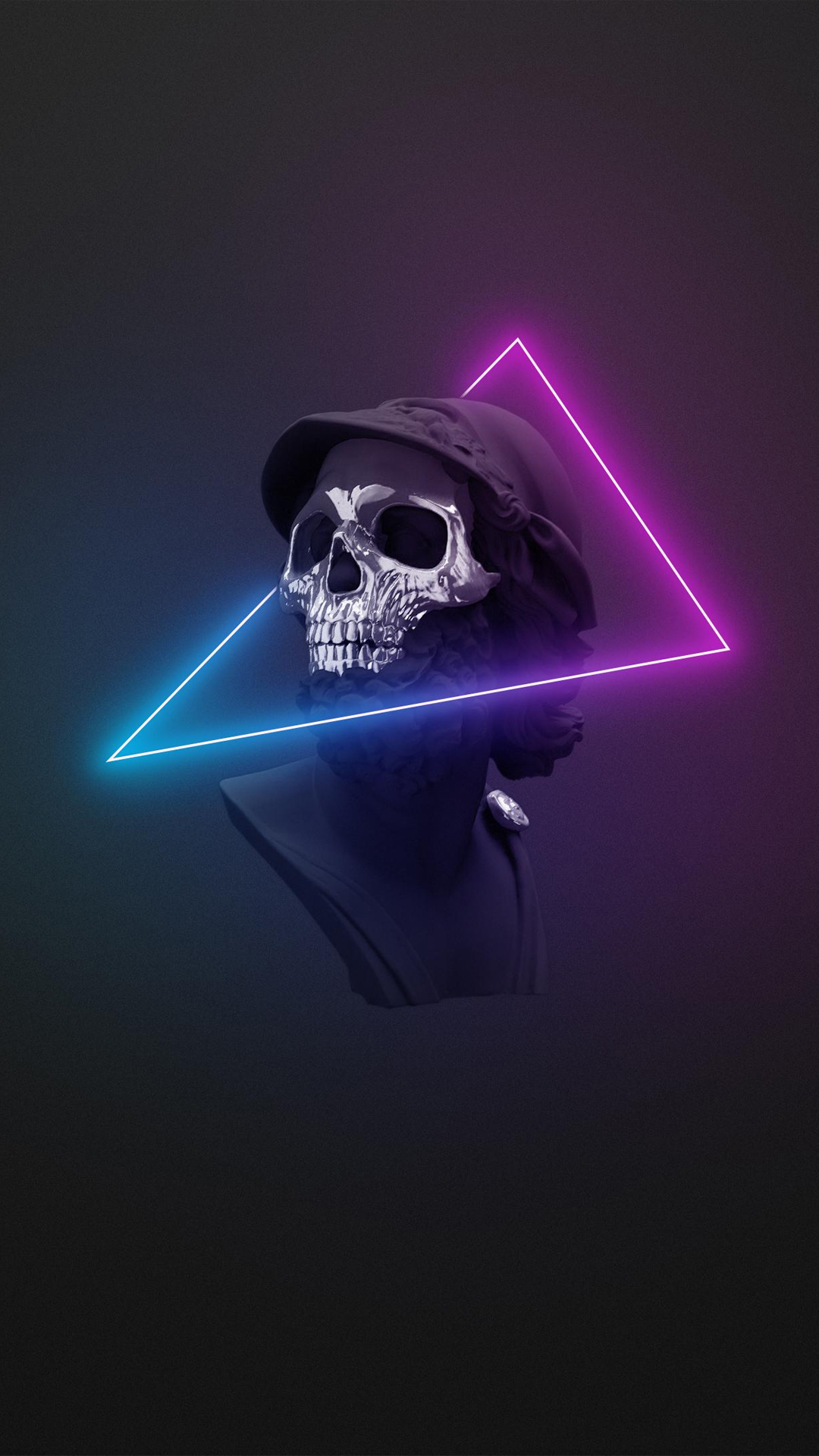 skull triangle neon mobile wallpaper Mobile Walls