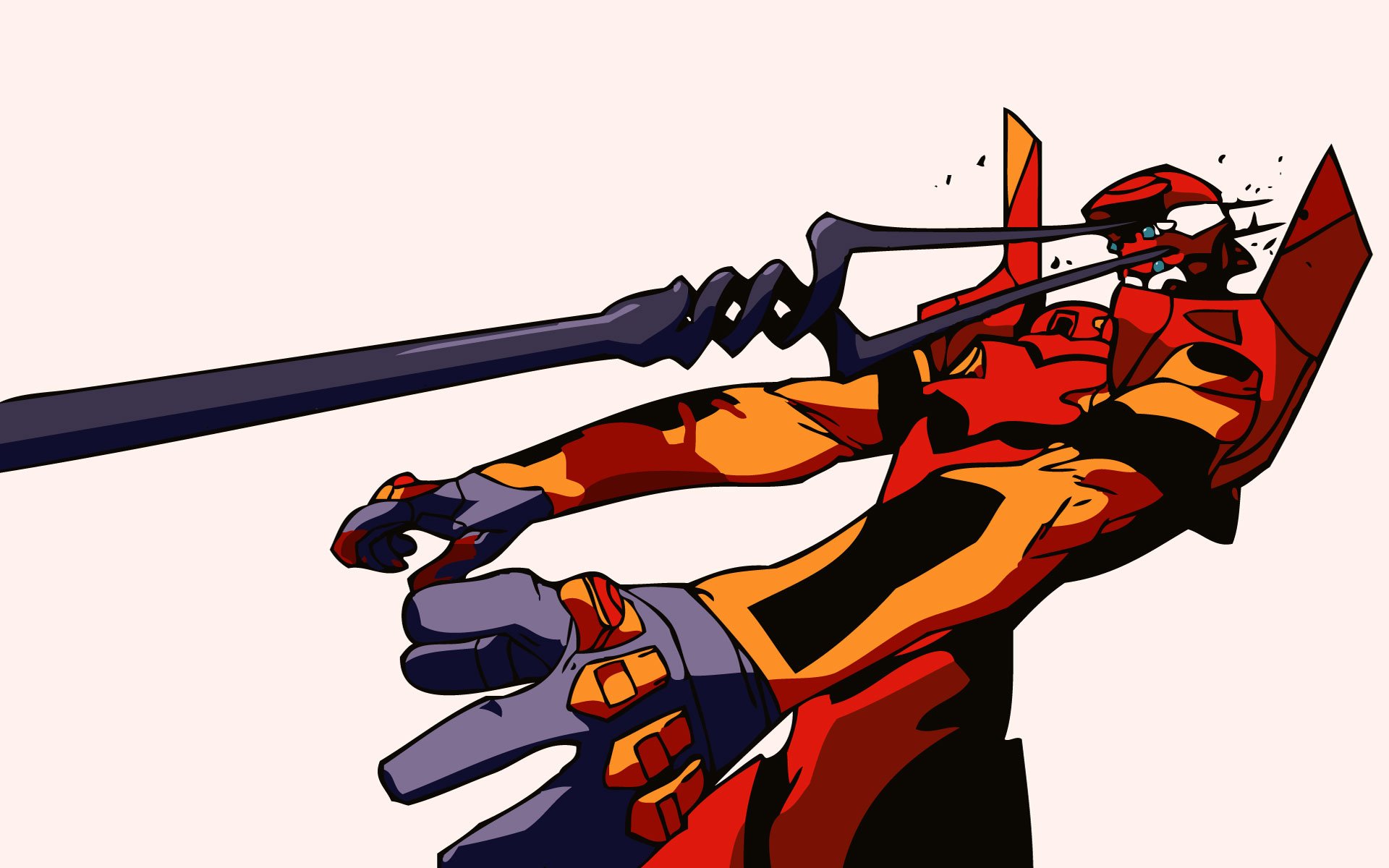 Evangelion Unit 02 Strikes: HD Anime Wallpaper From End Of Evangelion