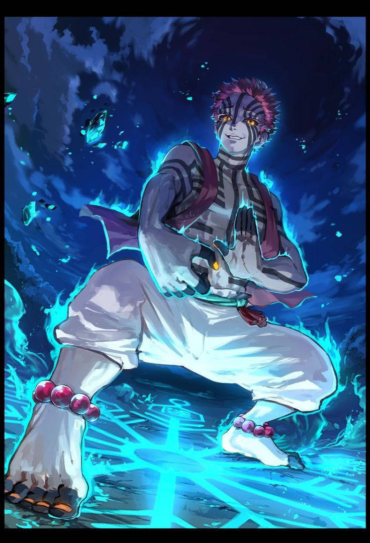 Download Demon Slayer Akaza Soryu Style Technique Wallpaper