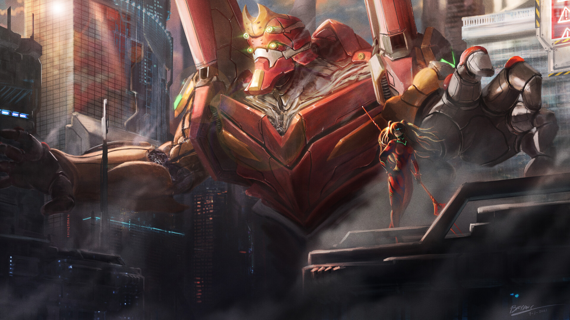 Download Evangelion Unit 02 Anime Neon Genesis Evangelion HD Wallpaper By B O N Z A I