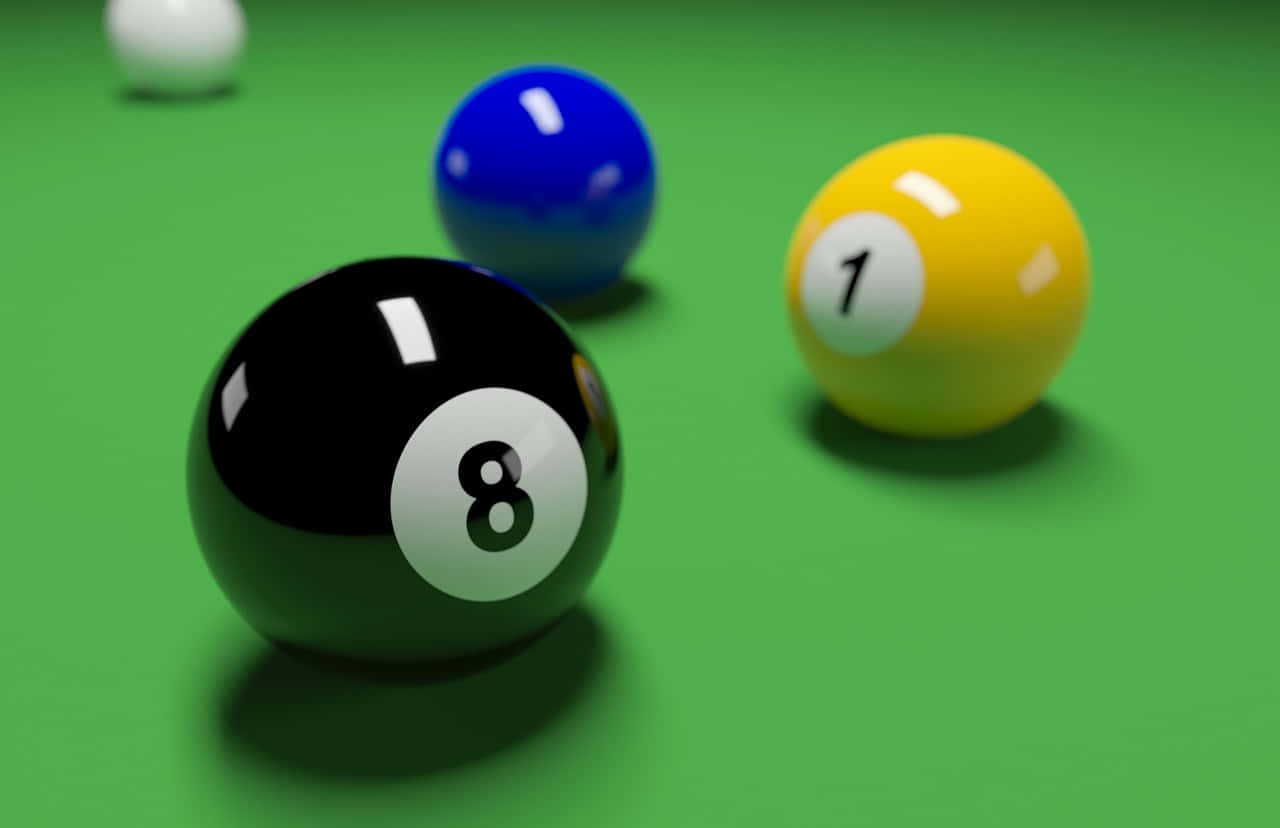 Download Billiard Balls Eight Ball Focus Wallpaper