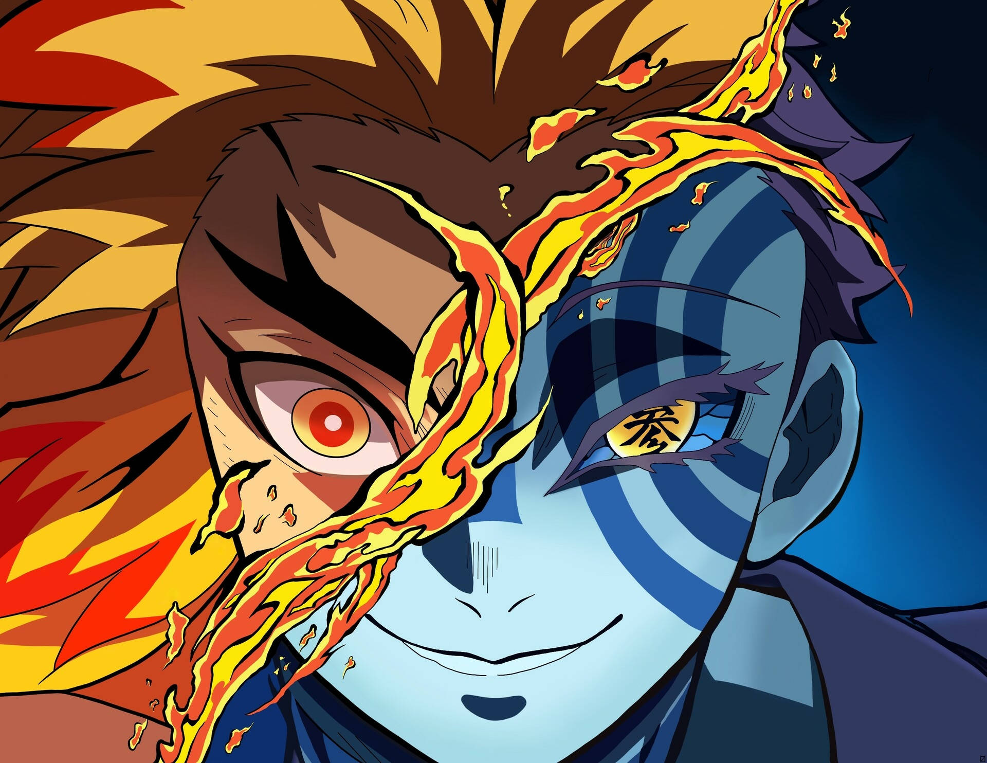 Download Demon Slayer Akaza And Rengoku Kyojuro Wallpaper
