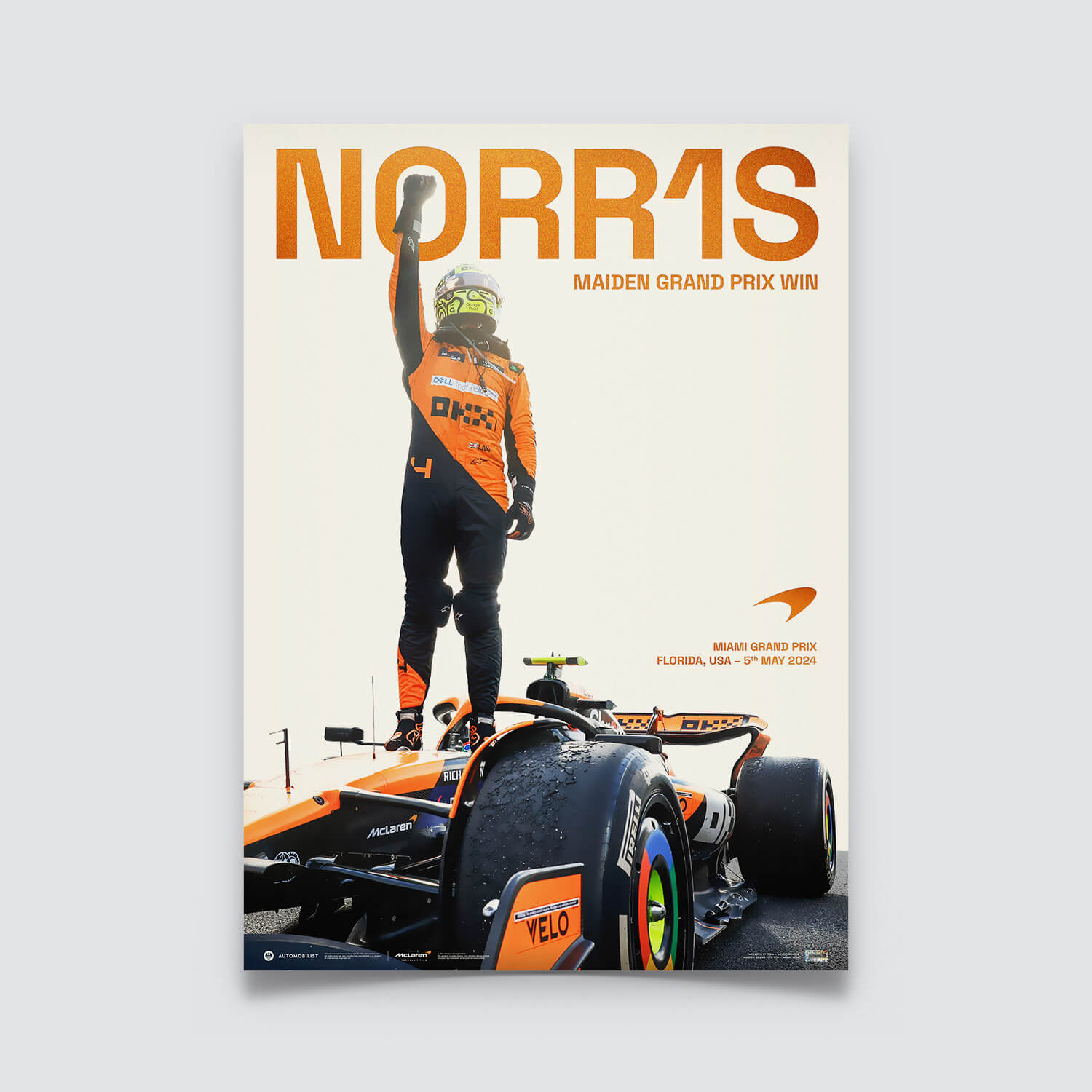 Lando Norris Miami Grand Prix. McLaren Formula 1 Team Poster