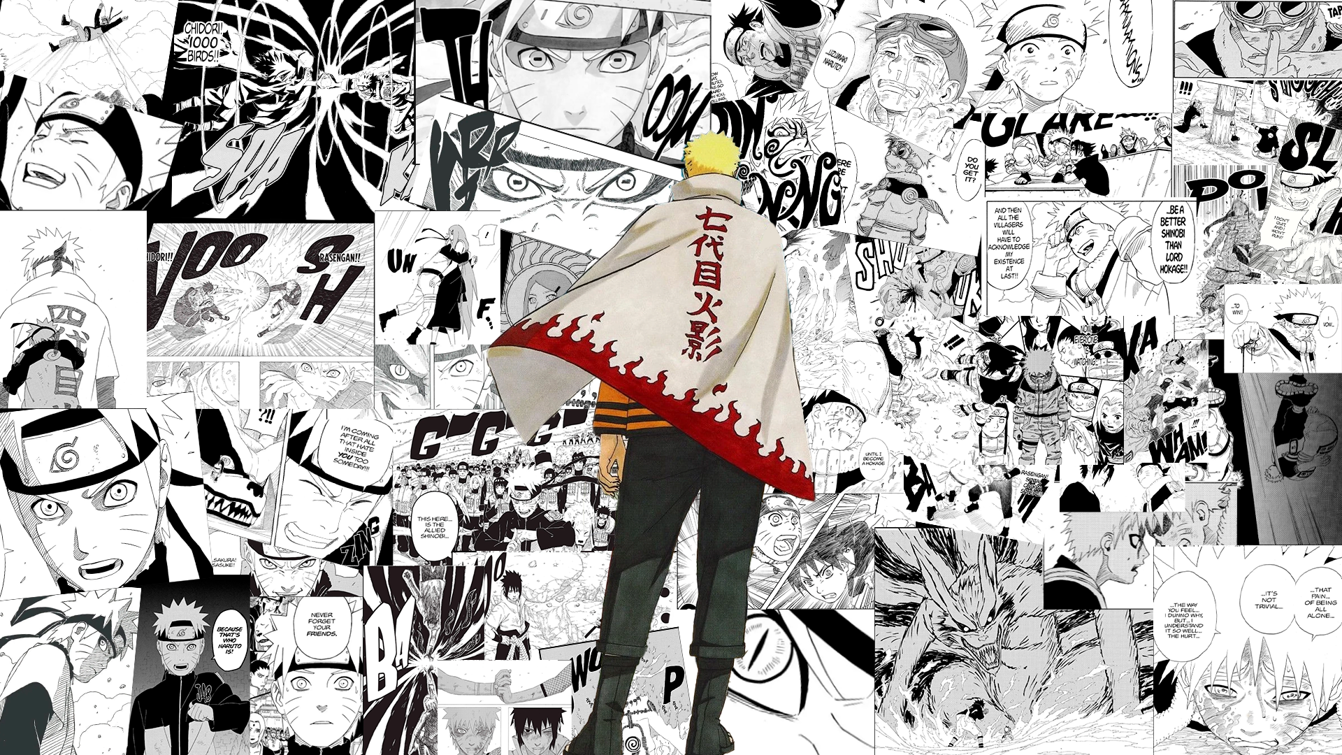 I made manga pages based Wallpaper for Naruto and Sasuke