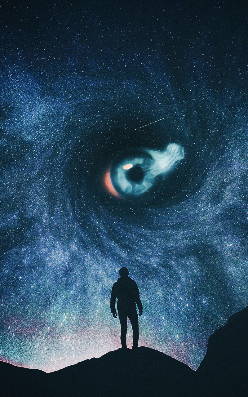 Download Wallpaper 800x1280 Lonely, Loneliness, Space, Eye, Art Samsung Galaxy Note Gt N7000, Meizu Mx2 HD Background