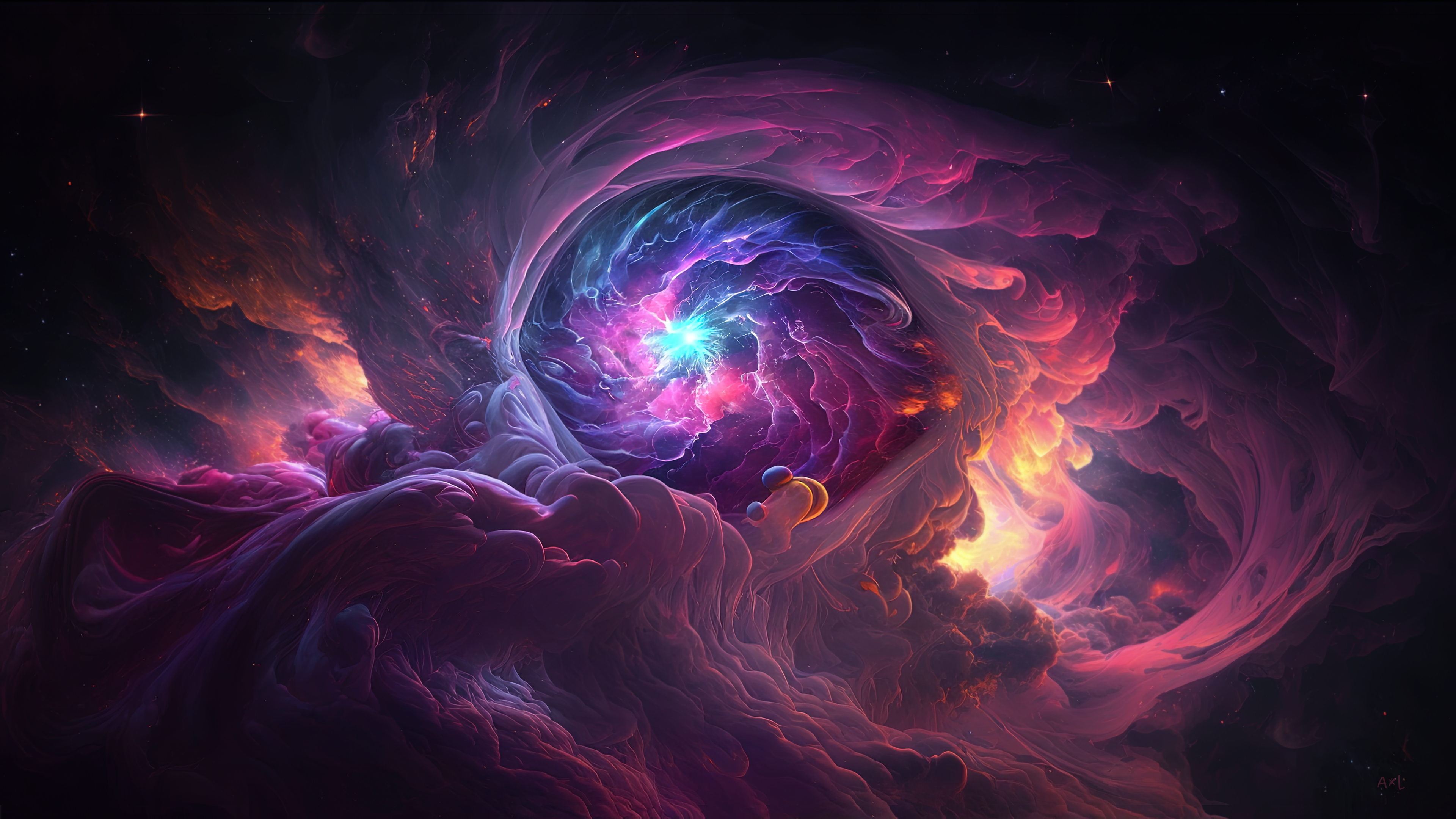 The Eye at the Center of the Galaxy (AI Assisted) [3840x2160]