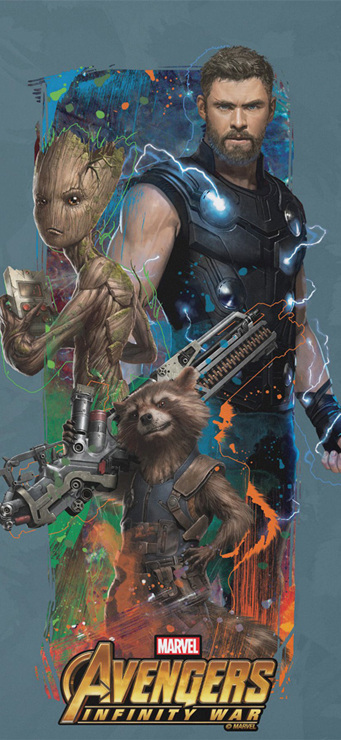 Thor Rocket Groot Avengers Infinity War Artwork iPhone XS, iPhone 10, iPhone X , HD 4k Wallpaper, Image, Background, Photos and Picture
