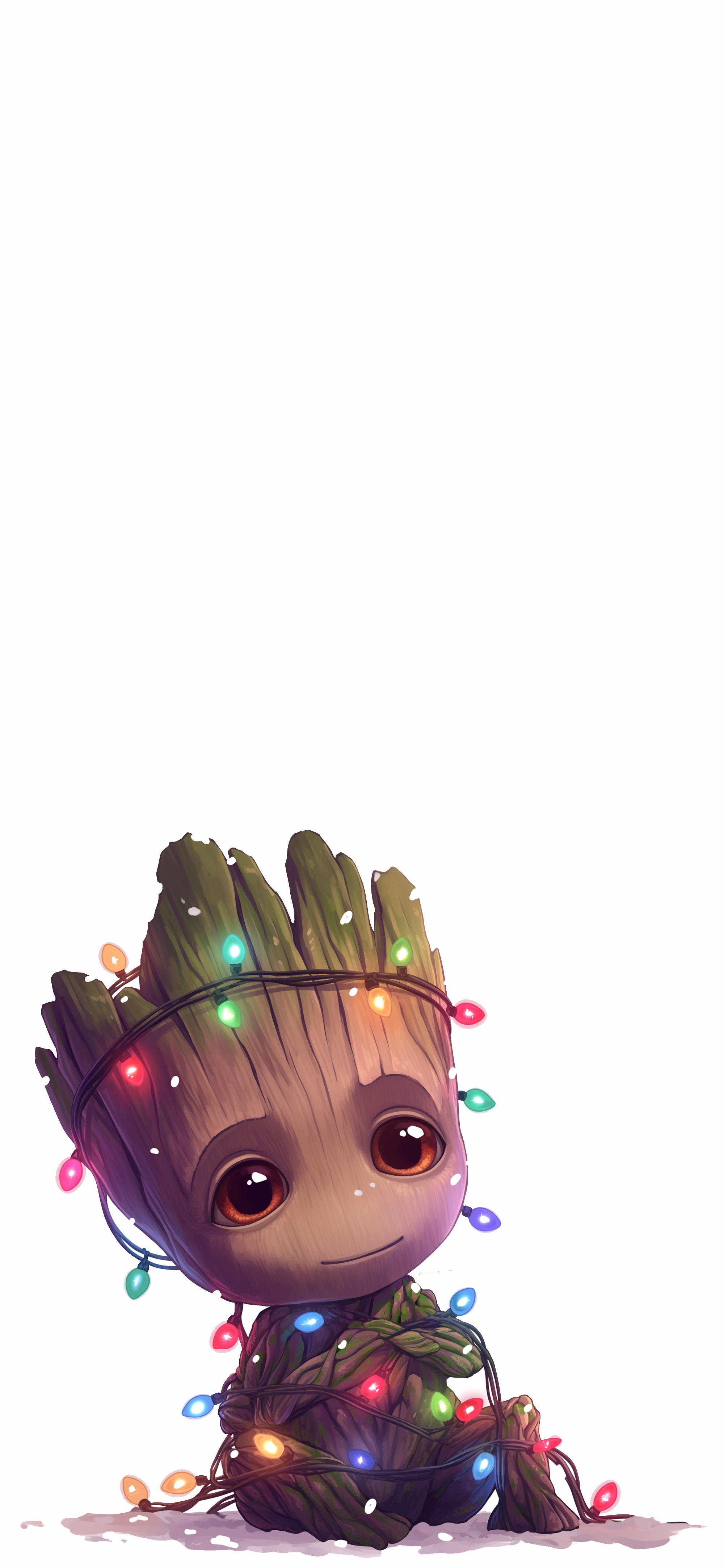 Adorable Groot Christmas Lights Wallpaper HD Wallpaper